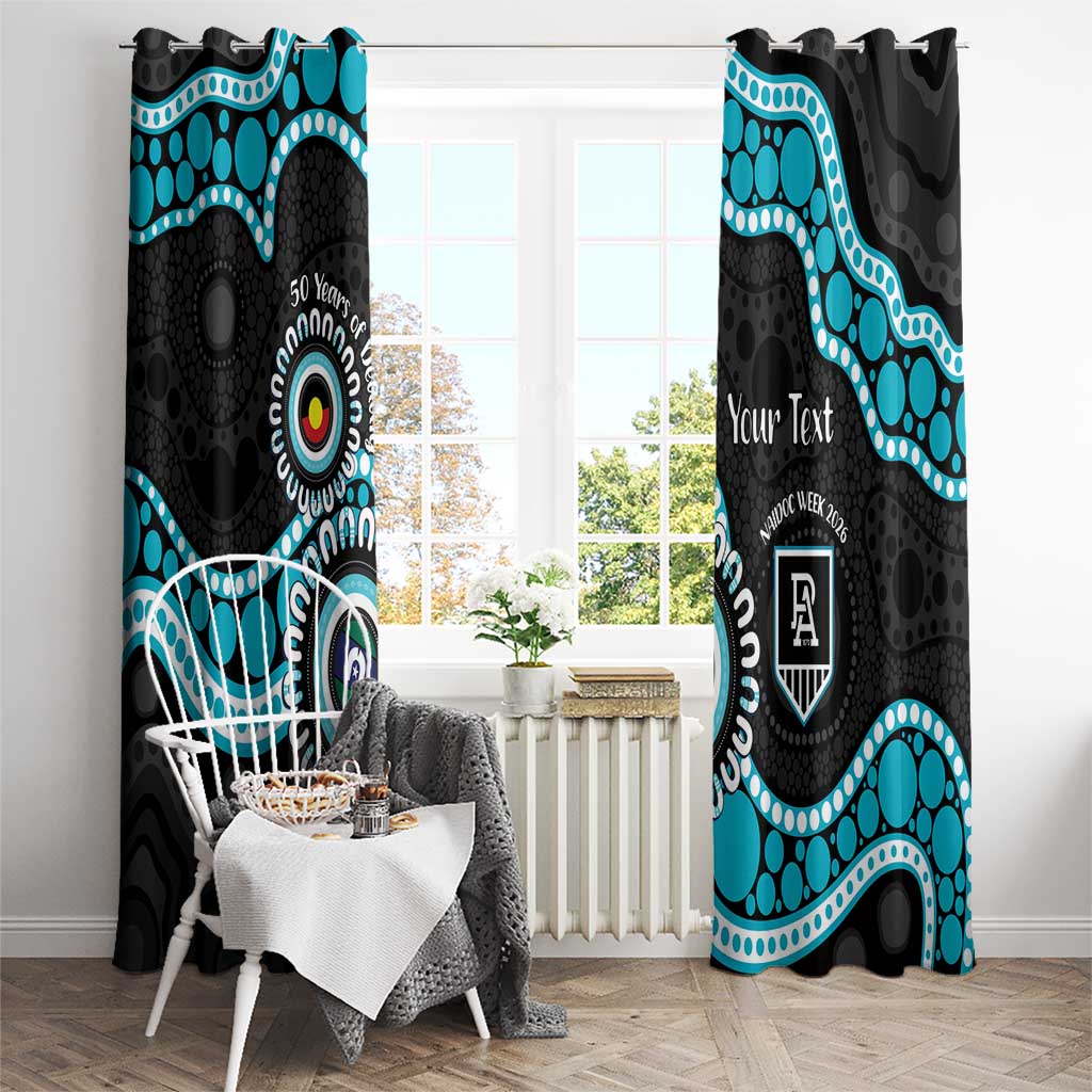 Port Adelaide NAIDOC 2026 Personalised Window Curtain 50 Years of Deadly Aboriginal Art