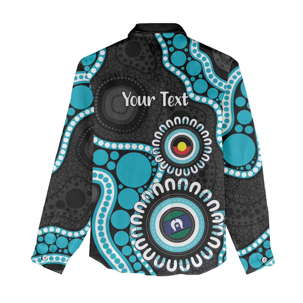 Port Adelaide NAIDOC 2026 Personalised Women Casual Shirt 50 Years of Deadly Aboriginal Art