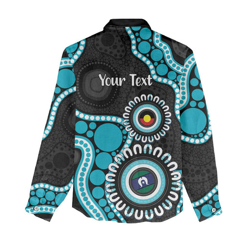 Port Adelaide NAIDOC 2026 Personalised Women Casual Shirt 50 Years of Deadly Aboriginal Art