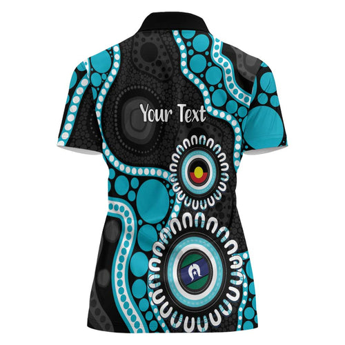 Port Adelaide NAIDOC 2026 Personalised Women Polo Shirt 50 Years of Deadly Aboriginal Art