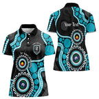 Port Adelaide NAIDOC 2026 Personalised Women Polo Shirt 50 Years of Deadly Aboriginal Art