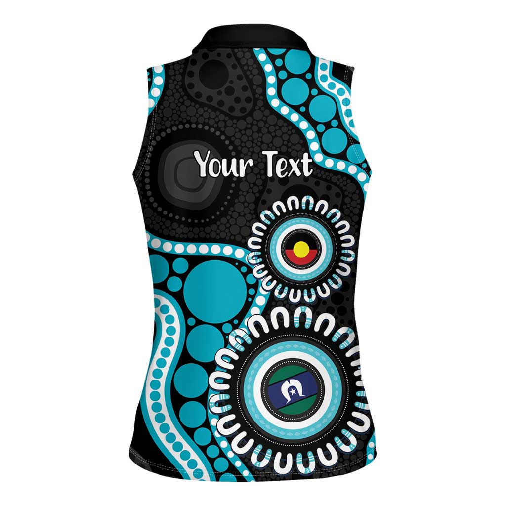 Port Adelaide NAIDOC 2026 Personalised Women Sleeveless Polo Shirt 50 Years of Deadly Aboriginal Art