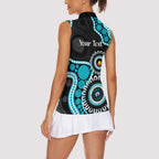 Port Adelaide NAIDOC 2026 Personalised Women Sleeveless Polo Shirt 50 Years of Deadly Aboriginal Art