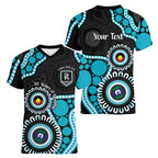 Port Adelaide NAIDOC 2026 Personalised Women V-Neck T-Shirt 50 Years of Deadly Aboriginal Art