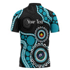 Port Adelaide NAIDOC 2026 Personalised Zipper Polo Shirt 50 Years of Deadly Aboriginal Art