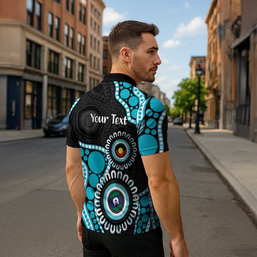 Port Adelaide NAIDOC 2026 Personalised Zipper Polo Shirt 50 Years of Deadly Aboriginal Art