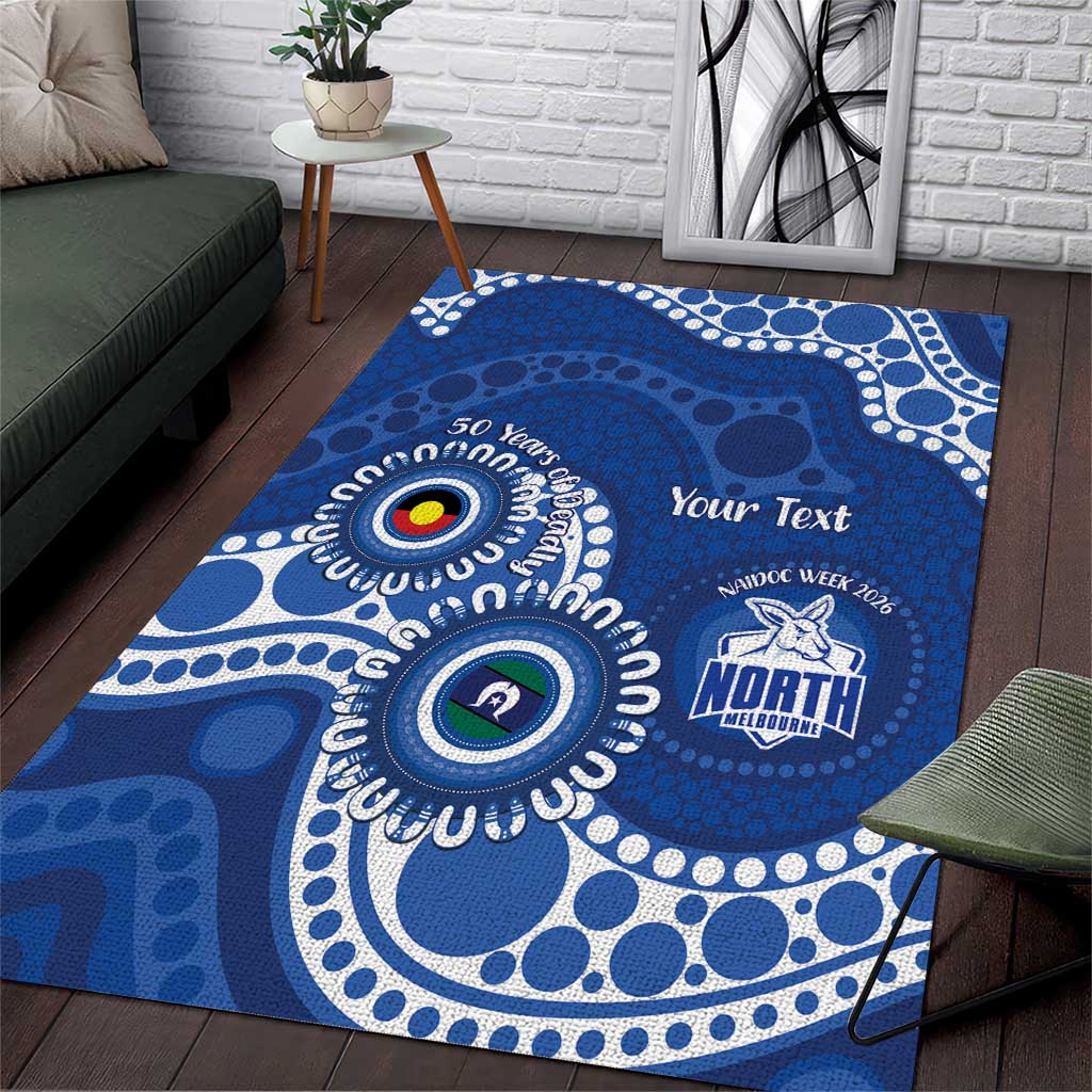 Kangaroos NAIDOC 2026 Personalised Area Rug 50 Years of Deadly Aboriginal Art