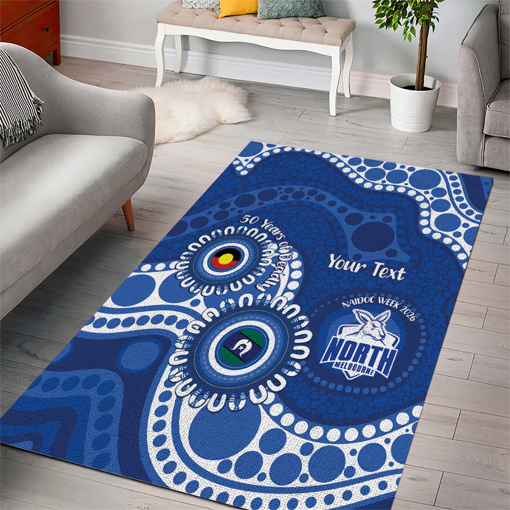 Kangaroos NAIDOC 2026 Personalised Area Rug 50 Years of Deadly Aboriginal Art