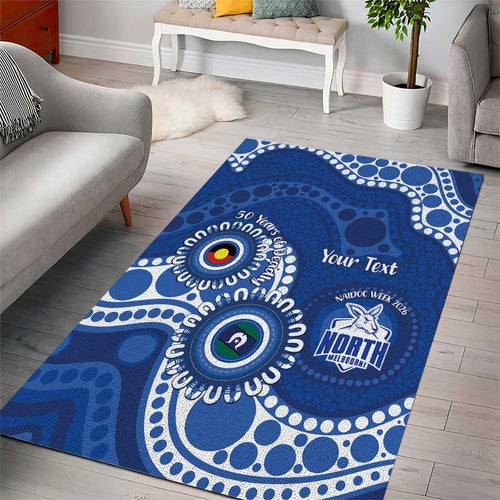 Kangaroos NAIDOC 2026 Personalised Area Rug 50 Years of Deadly Aboriginal Art