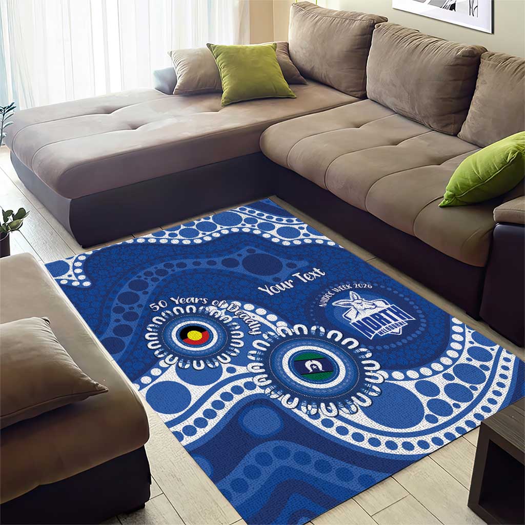 Kangaroos NAIDOC 2026 Personalised Area Rug 50 Years of Deadly Aboriginal Art