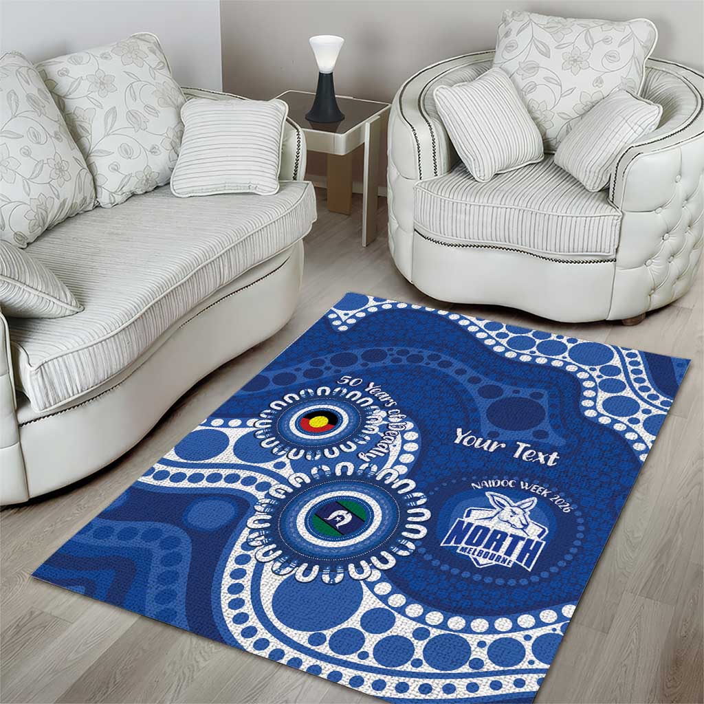Kangaroos NAIDOC 2026 Personalised Area Rug 50 Years of Deadly Aboriginal Art