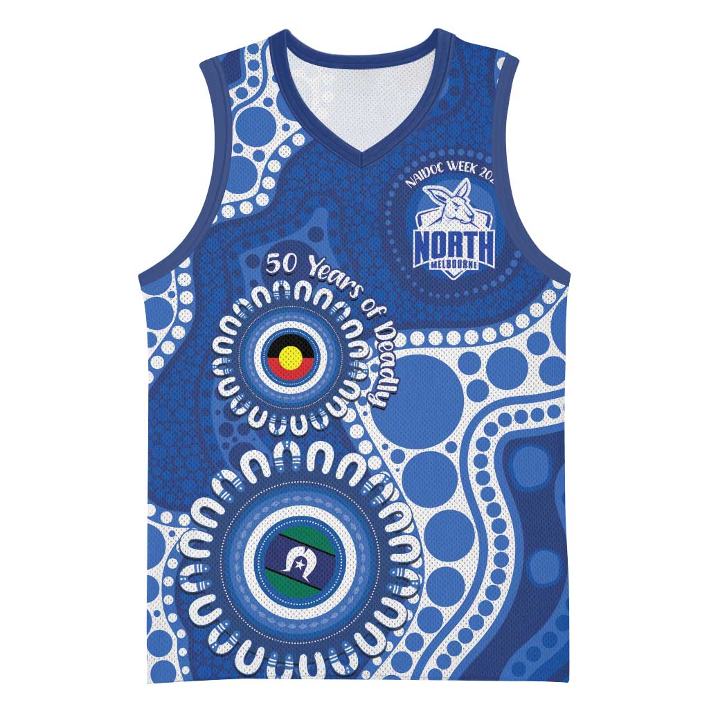 Kangaroos NAIDOC 2026 Personalised Basketball Jersey 50 Years of Deadly Aboriginal Art