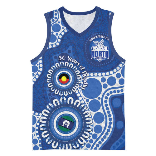 Kangaroos NAIDOC 2026 Personalised Basketball Jersey 50 Years of Deadly Aboriginal Art