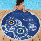 Kangaroos NAIDOC 2026 Personalised Beach Blanket 50 Years of Deadly Aboriginal Art
