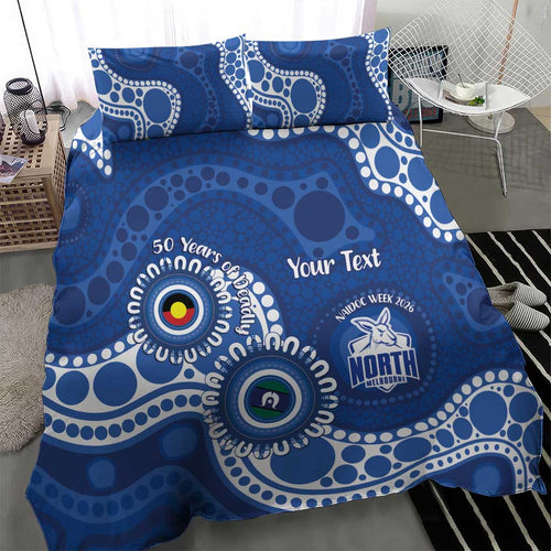 Kangaroos NAIDOC 2026 Personalised Bedding Set 50 Years of Deadly Aboriginal Art