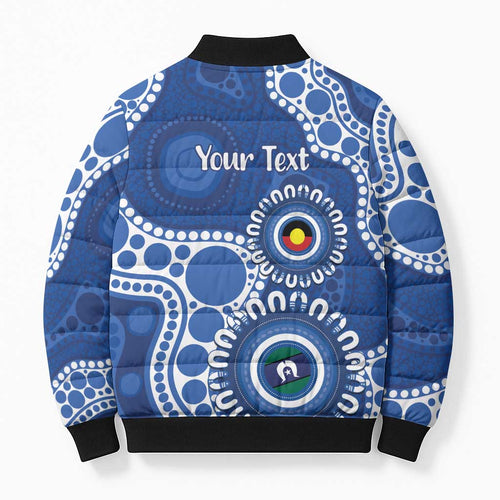 Kangaroos NAIDOC 2026 Personalised Bomber Puffer Jacket 50 Years of Deadly Aboriginal Art