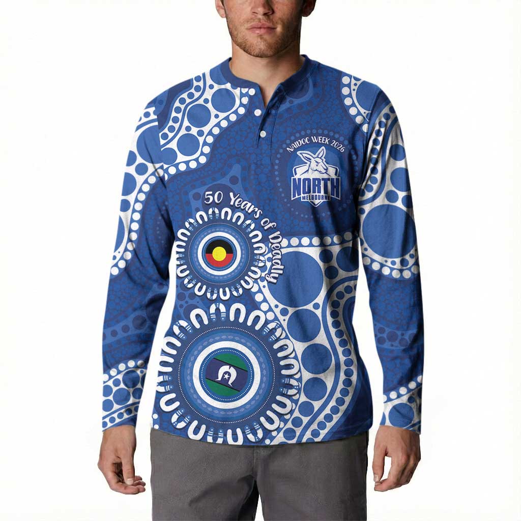 Kangaroos NAIDOC 2026 Personalised Button Sweatshirt 50 Years of Deadly Aboriginal Art