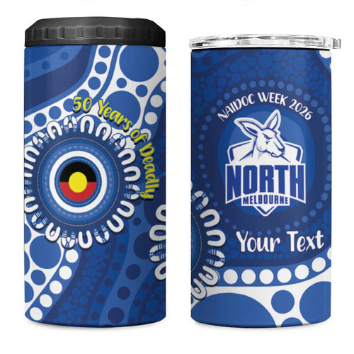 Kangaroos NAIDOC 2026 Personalised 4 in 1 Can Cooler Tumbler 50 Years of Deadly Aboriginal Art