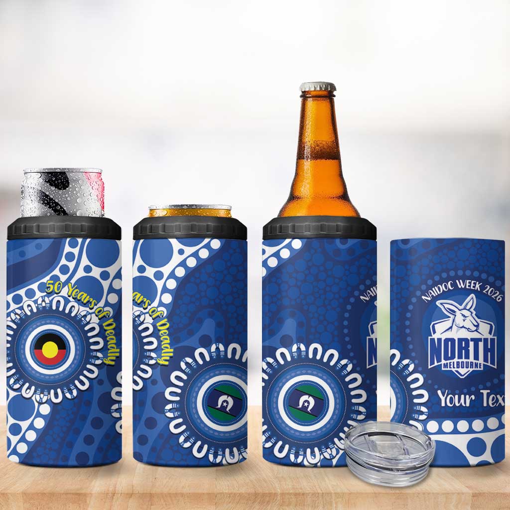 Kangaroos NAIDOC 2026 Personalised 4 in 1 Can Cooler Tumbler 50 Years of Deadly Aboriginal Art