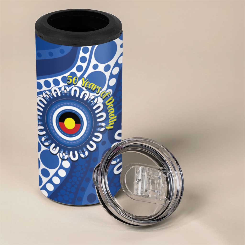 Kangaroos NAIDOC 2026 Personalised 4 in 1 Can Cooler Tumbler 50 Years of Deadly Aboriginal Art