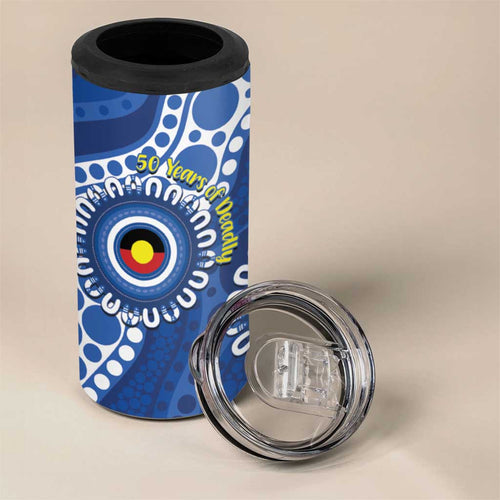 Kangaroos NAIDOC 2026 Personalised 4 in 1 Can Cooler Tumbler 50 Years of Deadly Aboriginal Art