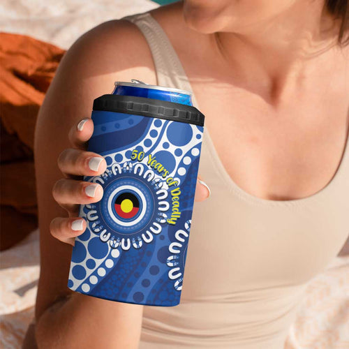 Kangaroos NAIDOC 2026 Personalised 4 in 1 Can Cooler Tumbler 50 Years of Deadly Aboriginal Art