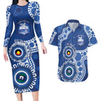 Kangaroos NAIDOC 2026 Personalised Couples Matching Long Sleeve Bodycon Dress and Hawaiian Shirt 50 Years of Deadly Aboriginal Art