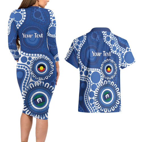 Kangaroos NAIDOC 2026 Personalised Couples Matching Long Sleeve Bodycon Dress and Hawaiian Shirt 50 Years of Deadly Aboriginal Art