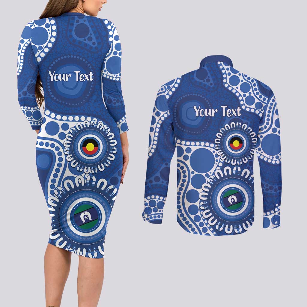 Kangaroos NAIDOC 2026 Personalised Couples Matching Long Sleeve Bodycon Dress and Long Sleeve Button Shirt 50 Years of Deadly Aboriginal Art