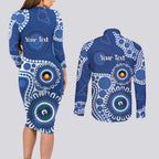 Kangaroos NAIDOC 2026 Personalised Couples Matching Long Sleeve Bodycon Dress and Long Sleeve Button Shirt 50 Years of Deadly Aboriginal Art