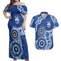 Kangaroos NAIDOC 2026 Personalised Couples Matching Off Shoulder Maxi Dress and Hawaiian Shirt 50 Years of Deadly Aboriginal Art