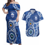 Kangaroos NAIDOC 2026 Personalised Couples Matching Off Shoulder Maxi Dress and Hawaiian Shirt 50 Years of Deadly Aboriginal Art
