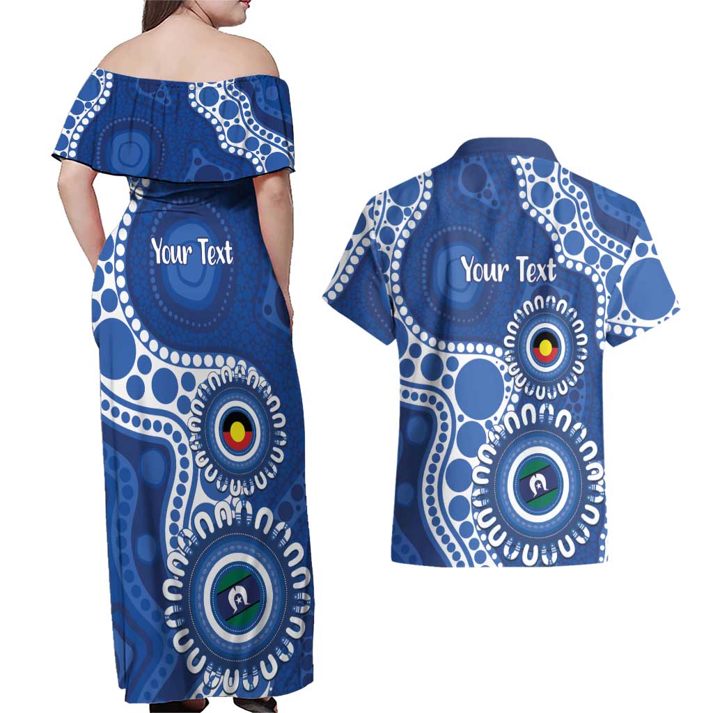 Kangaroos NAIDOC 2026 Personalised Couples Matching Off Shoulder Maxi Dress and Hawaiian Shirt 50 Years of Deadly Aboriginal Art