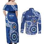 Kangaroos NAIDOC 2026 Personalised Couples Matching Off Shoulder Maxi Dress and Long Sleeve Button Shirt 50 Years of Deadly Aboriginal Art