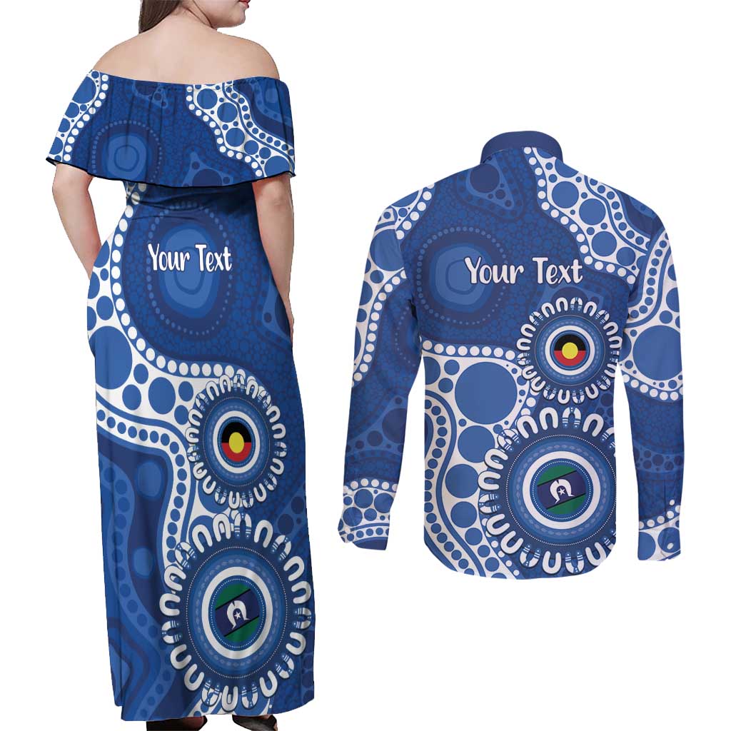 Kangaroos NAIDOC 2026 Personalised Couples Matching Off Shoulder Maxi Dress and Long Sleeve Button Shirt 50 Years of Deadly Aboriginal Art