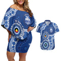 Kangaroos NAIDOC 2026 Personalised Couples Matching Off Shoulder Short Dress and Hawaiian Shirt 50 Years of Deadly Aboriginal Art