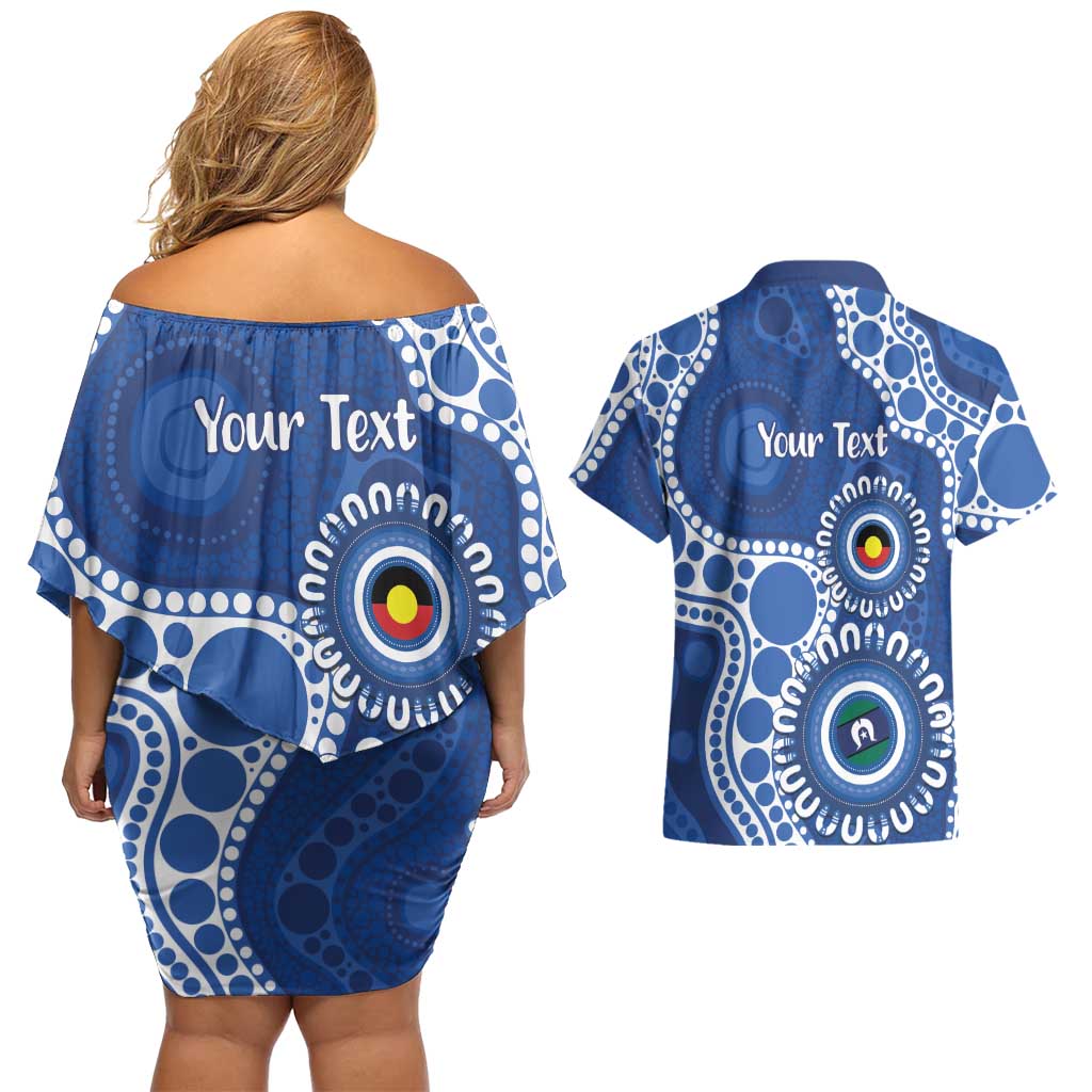 Kangaroos NAIDOC 2026 Personalised Couples Matching Off Shoulder Short Dress and Hawaiian Shirt 50 Years of Deadly Aboriginal Art