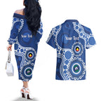 Kangaroos NAIDOC 2026 Personalised Couples Matching Off The Shoulder Long Sleeve Dress and Hawaiian Shirt 50 Years of Deadly Aboriginal Art