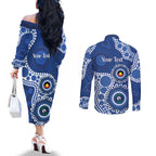 Kangaroos NAIDOC 2026 Personalised Couples Matching Off The Shoulder Long Sleeve Dress and Long Sleeve Button Shirt 50 Years of Deadly Aboriginal Art