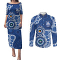 Kangaroos NAIDOC 2026 Personalised Couples Matching Puletasi and Long Sleeve Button Shirt 50 Years of Deadly Aboriginal Art