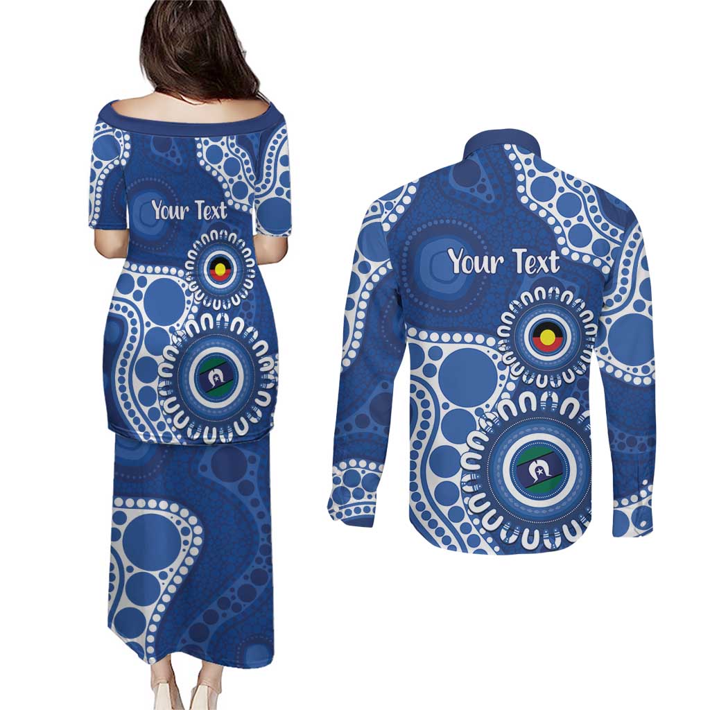 Kangaroos NAIDOC 2026 Personalised Couples Matching Puletasi and Long Sleeve Button Shirt 50 Years of Deadly Aboriginal Art
