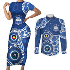 Kangaroos NAIDOC 2026 Personalised Couples Matching Short Sleeve Bodycon Dress and Long Sleeve Button Shirt 50 Years of Deadly Aboriginal Art