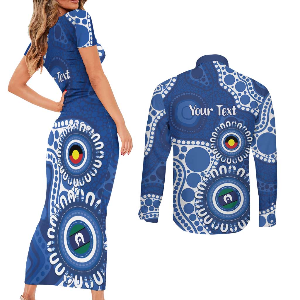 Kangaroos NAIDOC 2026 Personalised Couples Matching Short Sleeve Bodycon Dress and Long Sleeve Button Shirt 50 Years of Deadly Aboriginal Art