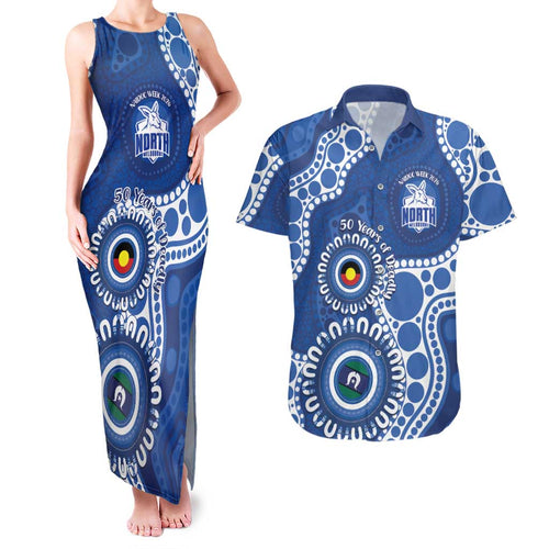Kangaroos NAIDOC 2026 Personalised Couples Matching Tank Maxi Dress and Hawaiian Shirt 50 Years of Deadly Aboriginal Art
