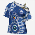 Kangaroos NAIDOC 2026 Personalised Cross Shoulder Shirt 50 Years of Deadly Aboriginal Art