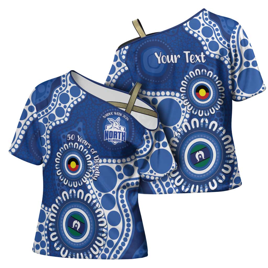 Kangaroos NAIDOC 2026 Personalised Cross Shoulder Shirt 50 Years of Deadly Aboriginal Art