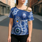 Kangaroos NAIDOC 2026 Personalised Cross Shoulder Shirt 50 Years of Deadly Aboriginal Art