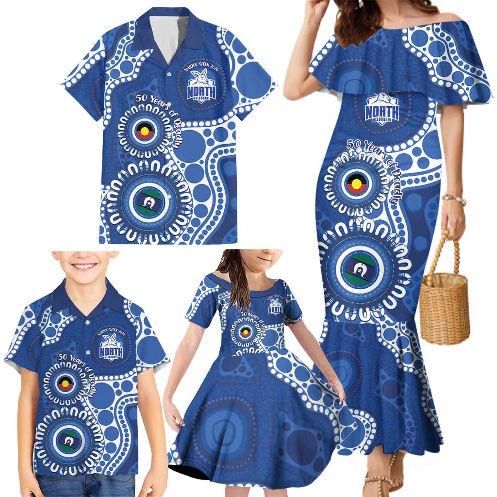 Kangaroos NAIDOC 2026 Personalised Family Matching Mermaid Dress and Hawaiian Shirt 50 Years of Deadly Aboriginal Art