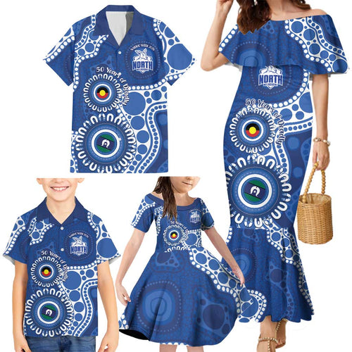 Kangaroos NAIDOC 2026 Personalised Family Matching Mermaid Dress and Hawaiian Shirt 50 Years of Deadly Aboriginal Art