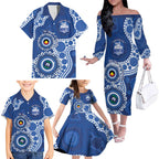 Kangaroos NAIDOC 2026 Personalised Family Matching Off The Shoulder Long Sleeve Dress and Hawaiian Shirt 50 Years of Deadly Aboriginal Art